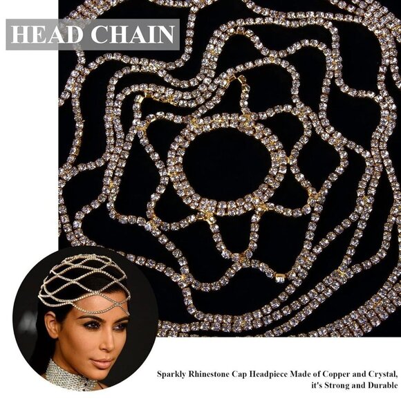 Rhinestone Mesh Headpiece Vintage 1920s Gatsby Headband for Women Girls main image 6